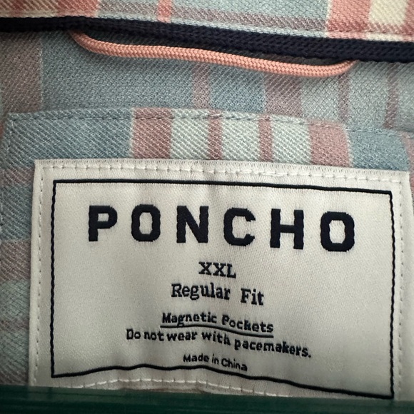 Blue and Pink/Light Red Plaid Men's Shirt - Picture 3 of 3